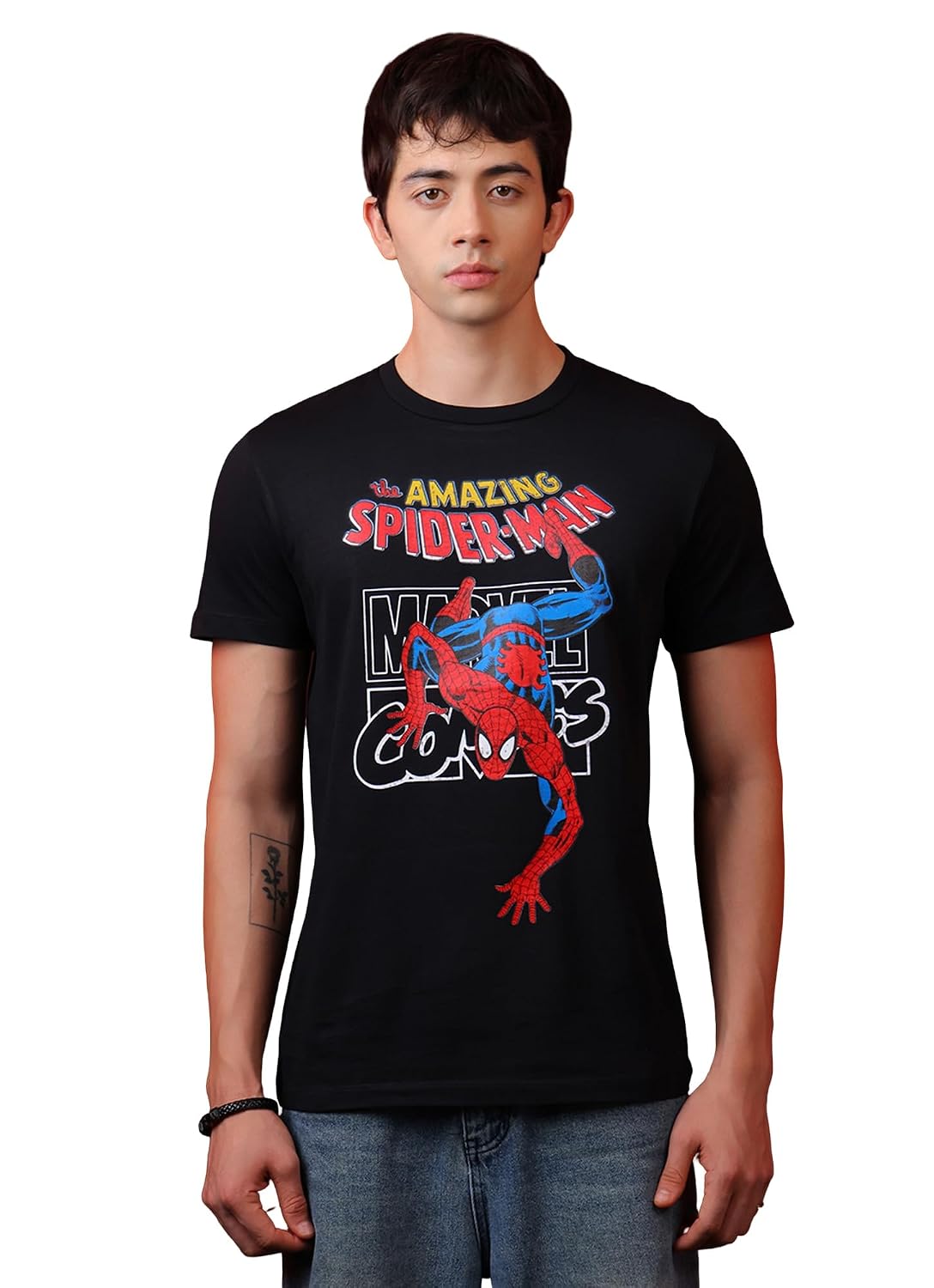 Free Authority Official Marvel Spider-Man Brand New Day Graphic Printed Men's Regular Fit T-Shirt Pure Cotton Crew Neck Casual Summer Tee