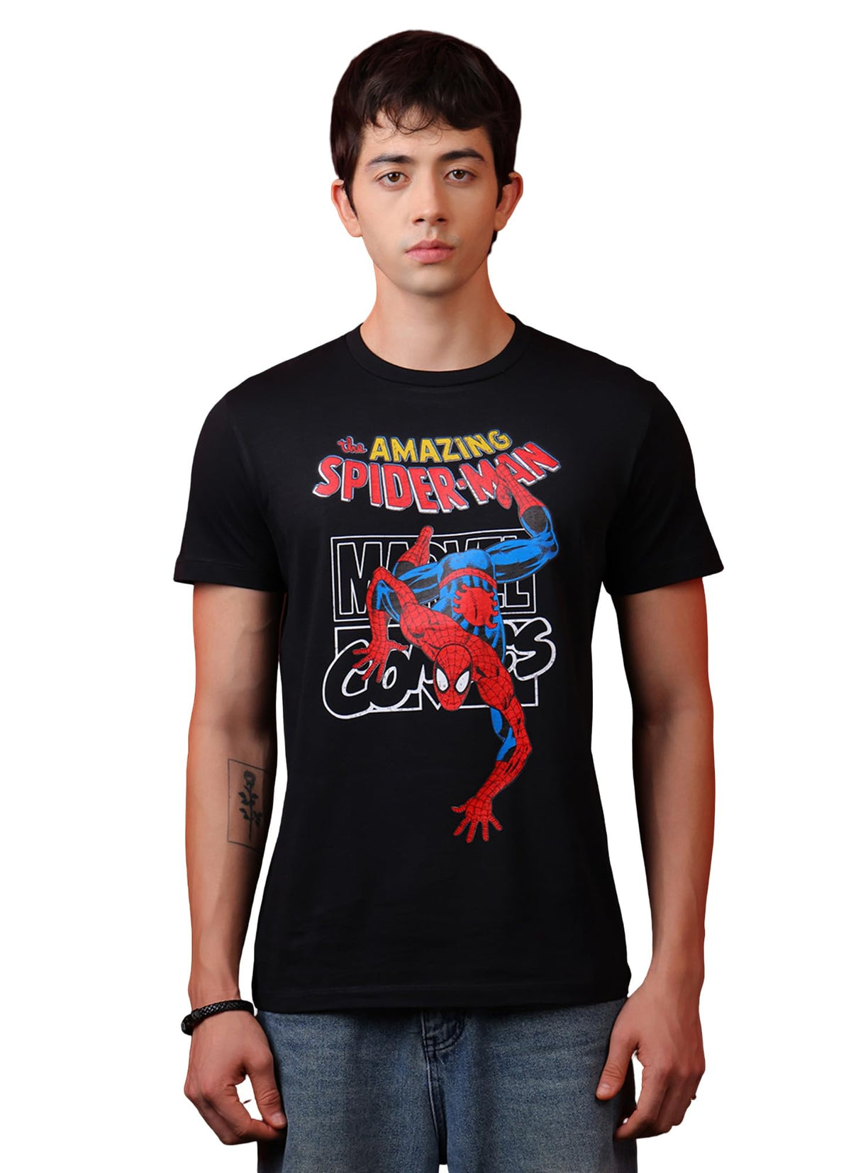 Free Authority Official Marvel Spider-Man Brand New Day Graphic Printed Men's Regular Fit T-Shirt Pure Cotton Crew Neck Casual Summer Tee
