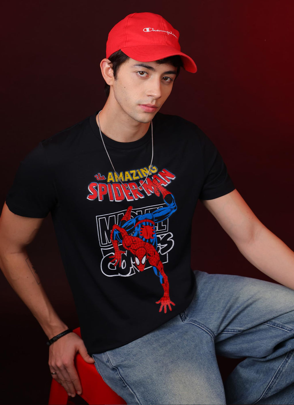 Free Authority Official Marvel Spider-Man Brand New Day Graphic Printed Men's Regular Fit T-Shirt Pure Cotton Crew Neck Casual Summer Tee