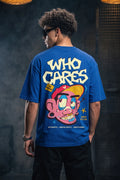 Royal Blue Oversized Printed T-shirt