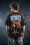 Untamed Brown Oversized Printed T-shirt