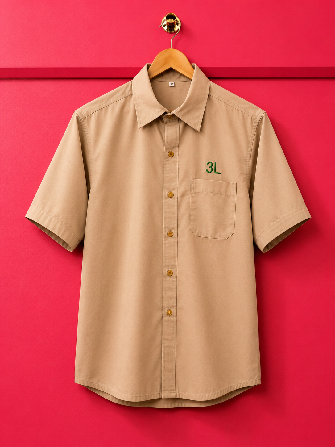 Men’s Classic Beige Half Sleeve Shirt | Premium Cotton Blend Casual Regular Fit Shirt