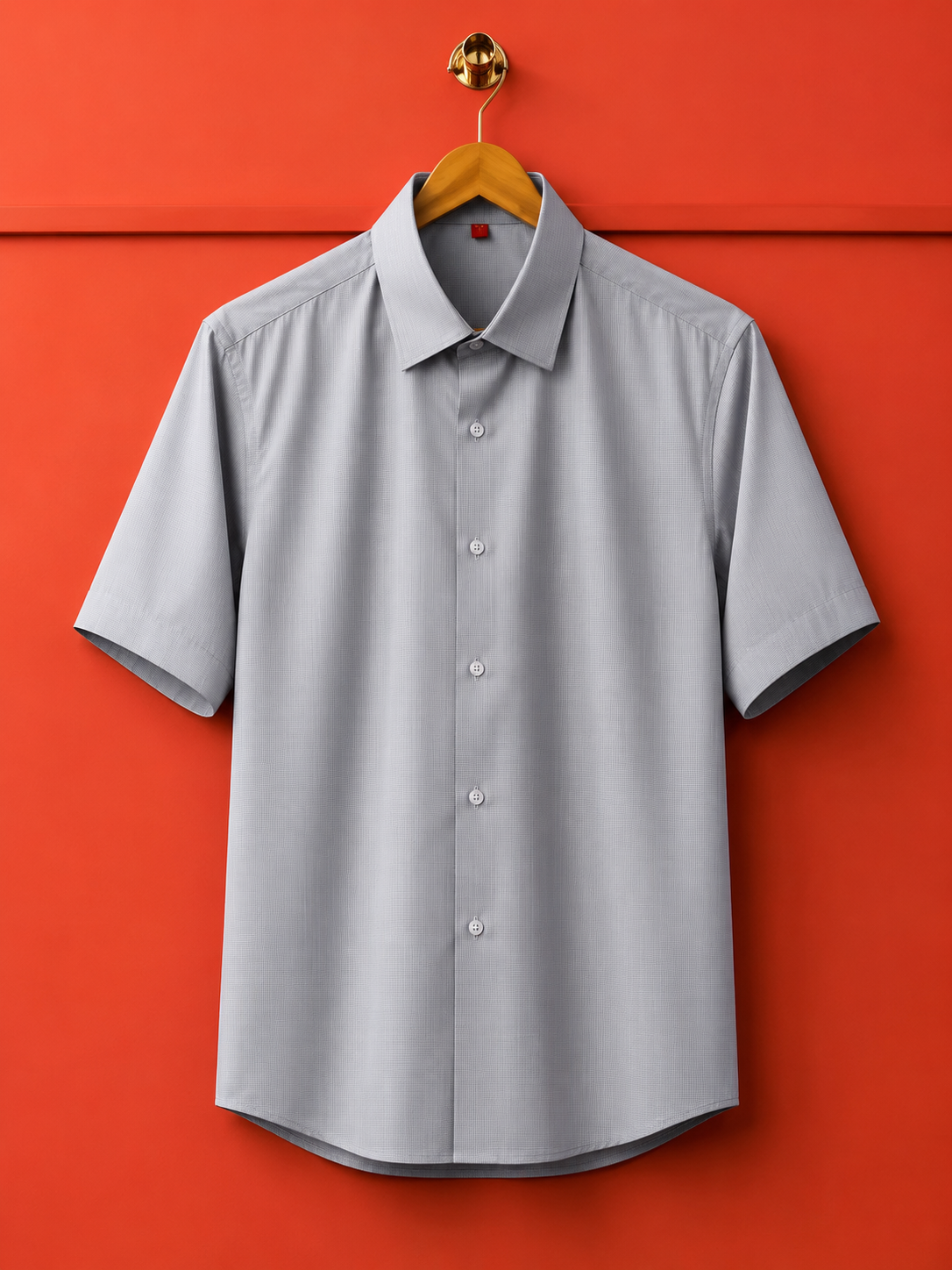 Men’s Premium Light Grey Half Sleeve Formal Shirt | Wrinkle-Resistant Office & Casual Wear Shirt