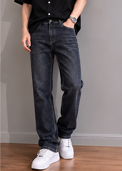 Men’s Dark Wash Straight Fit Denim Jeans – Casual Stretchable Blue Jeans for Everyday Wear