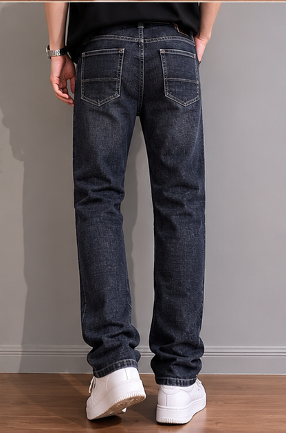 Men’s Dark Wash Straight Fit Denim Jeans – Casual Stretchable Blue Jeans for Everyday Wear